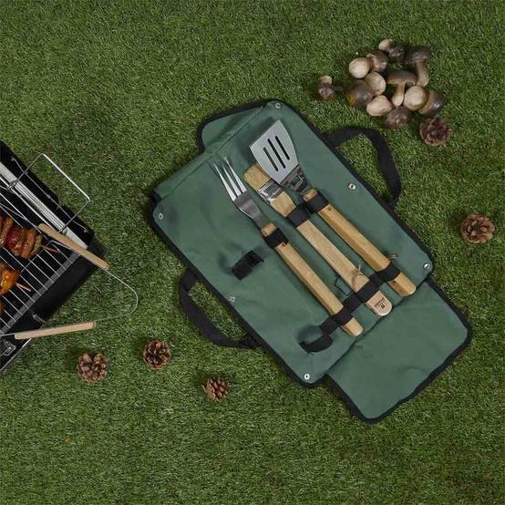 Cook Concept - Lot de 4 Ustensiles "Barbecue" 46cm Vert & Naturel - Image 7