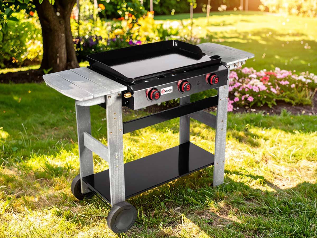 Somagic - Plancha gaz sur chariot - SOMAGIC - Métal - Argent - Image 2