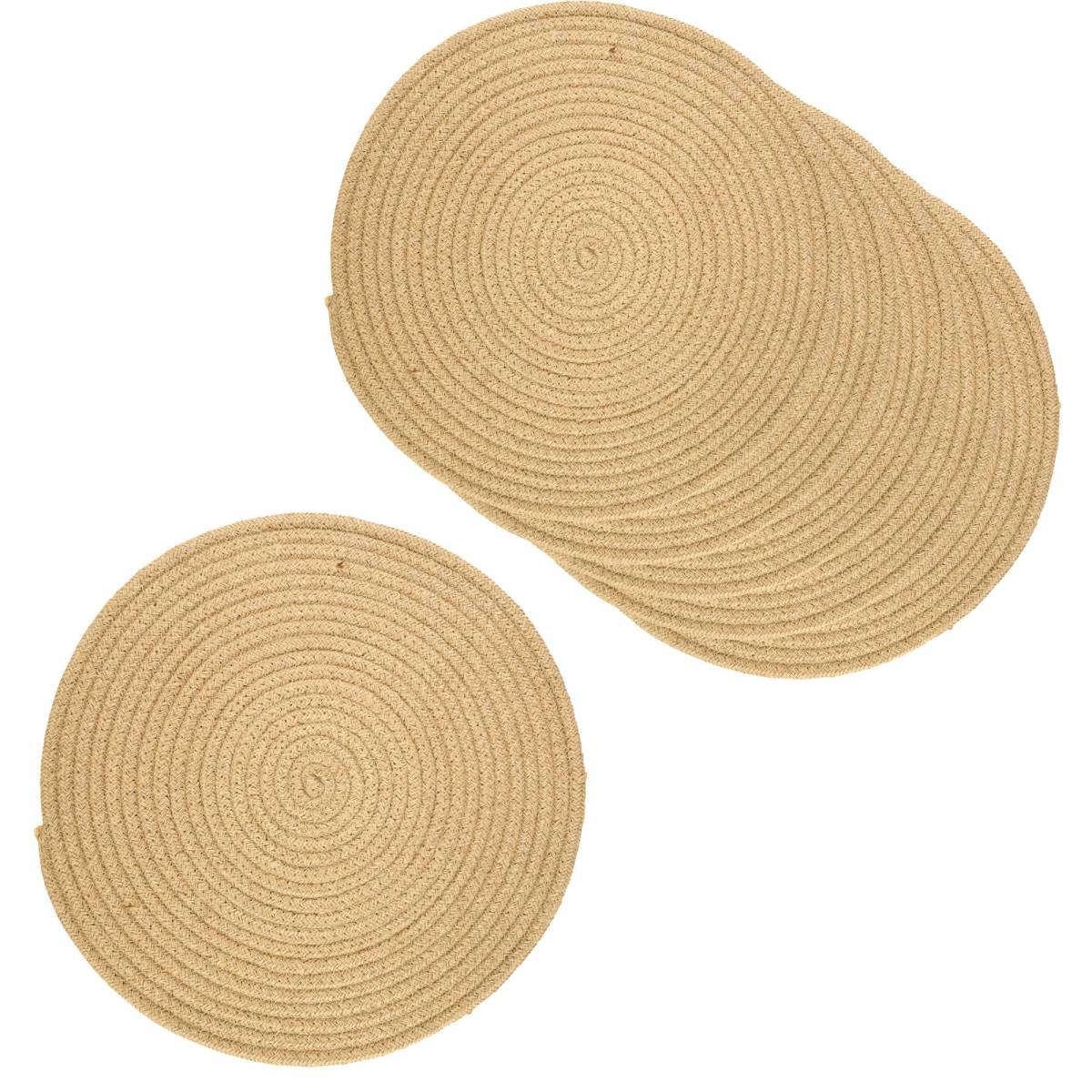 Aubry Gaspard - Set de table rond en jute naturelle (Lot de 6) - Imagen 1