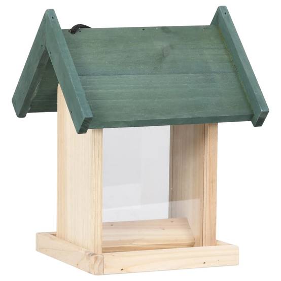 Lot de 4 Mangeoires à oiseaux en bois de sapin à suspendre pour jardin Beige – ComfortXL Pet Living - Image 2
