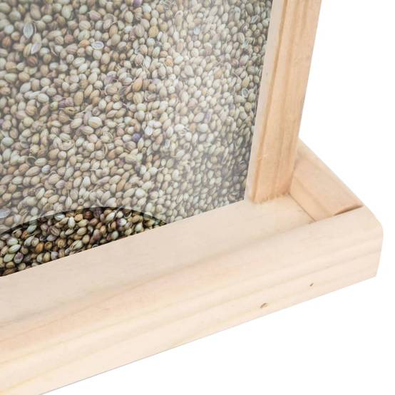 Lot de 4 Mangeoires à oiseaux en bois de sapin à suspendre pour jardin Beige – ComfortXL Pet Living - Image 9