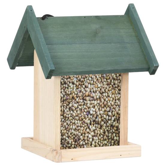 Lot de 4 Mangeoires à oiseaux en bois de sapin à suspendre pour jardin Beige – ComfortXL Pet Living - Image 3