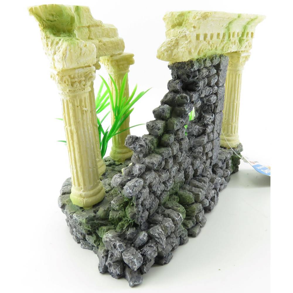 Ruine colossos colonnes. 21 x 11 x 15 cm. Décoration aquarium. - Imagen 3