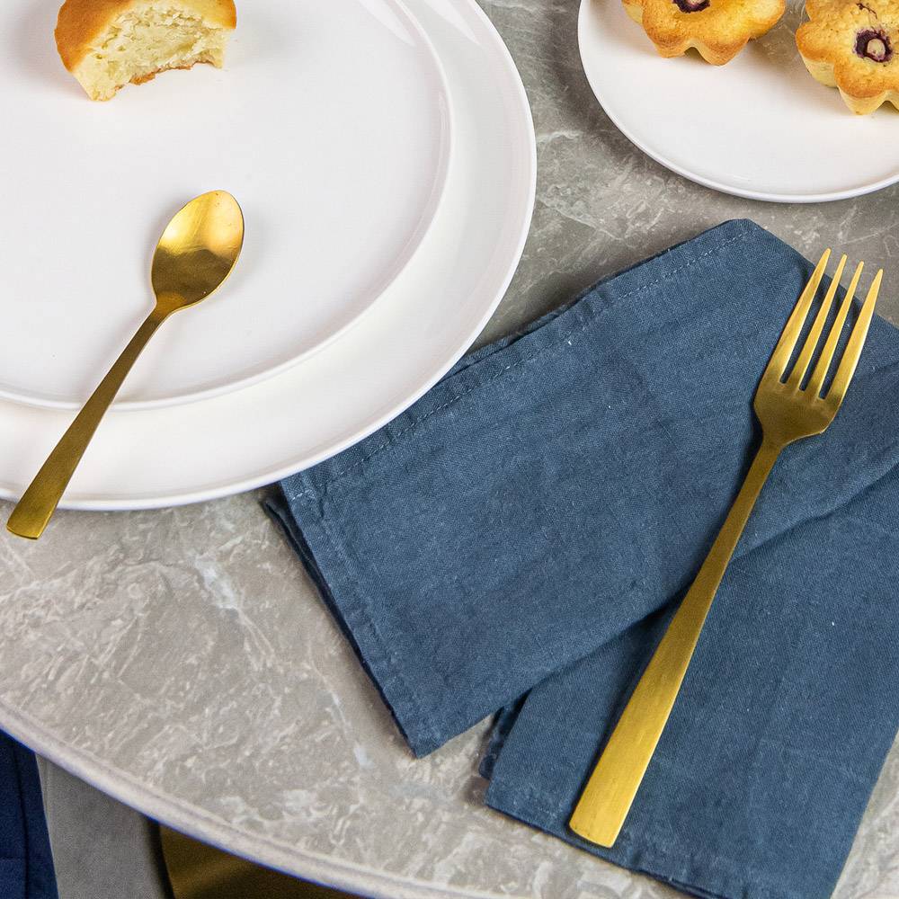 Fourchette de table monobloc Jet doré (lot de 6) - Image 2