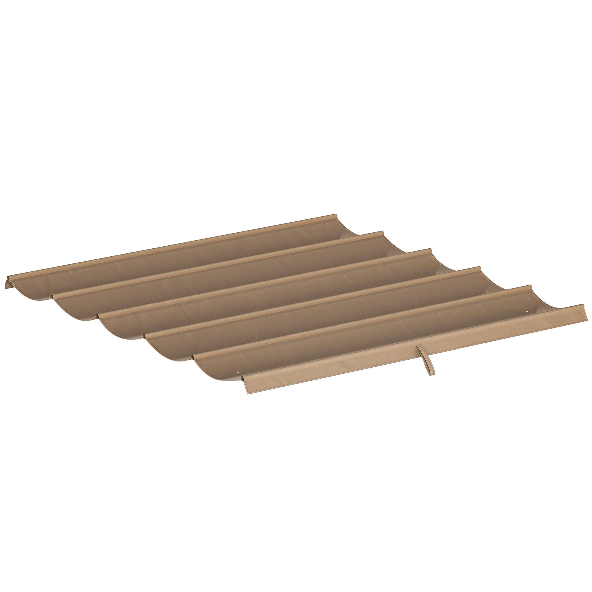 Toile Rétractable pour Pergola 3x3m Polyester Anti-UV avec Trous de Drainage Brun - ComfortXL Outdoor Living - Image 2