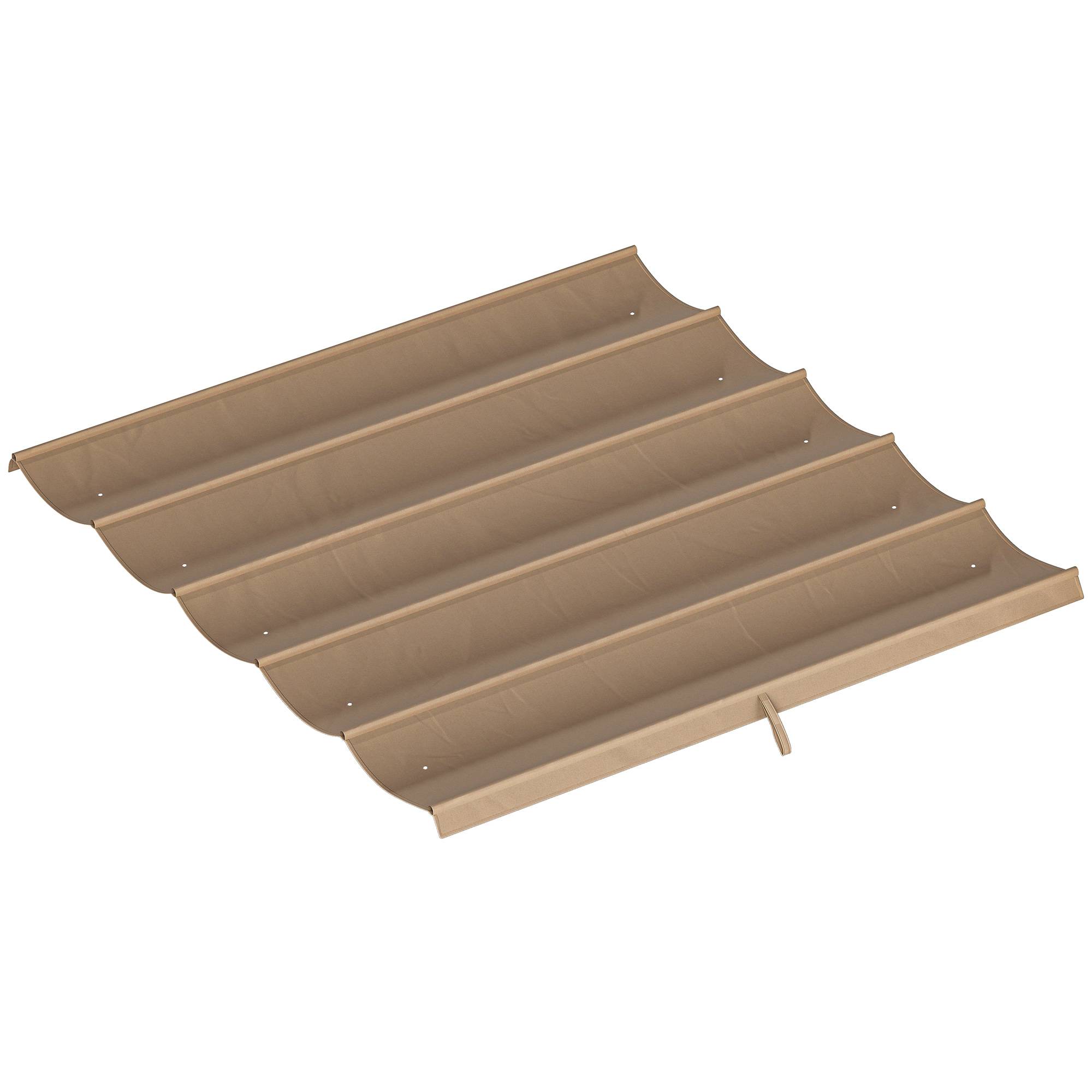Toile Rétractable pour Pergola 3x3m Polyester Anti-UV avec Trous de Drainage Brun - ComfortXL Outdoor Living