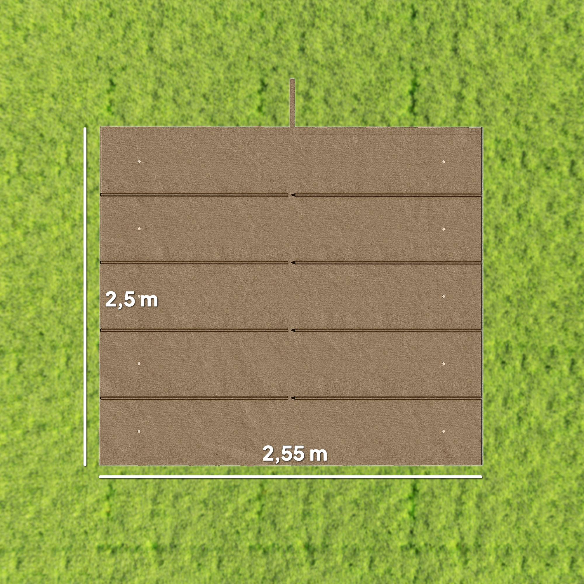Toile Rétractable pour Pergola 3x3m Polyester Anti-UV avec Trous de Drainage Brun - ComfortXL Outdoor Living - Image 5