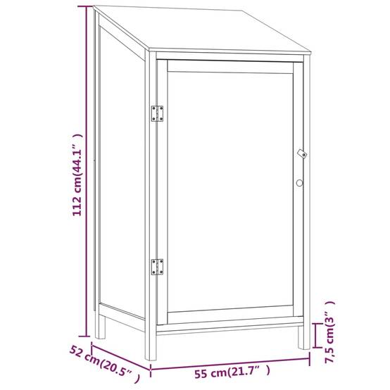Abri de jardin 0.29m² - Cabane de jardin - Remise de jardin Marron 55x52x112 cm Bois de sapin solide MAISON CHIC - Image 7