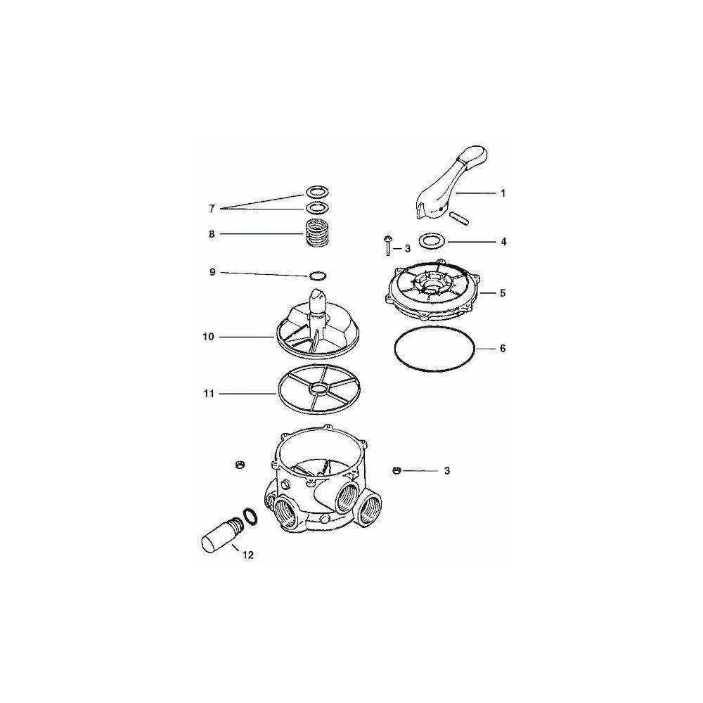 Hayward - Vanne Vari-Flo 1"1/2 BSP pour filtre à sable Side S0210S et S0246S - Hayward - Imagen 3