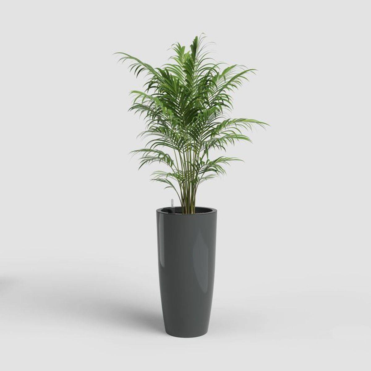 Pot de fleurs auto-arrosant ARTEVASI Santorini 78 cm anthracite, 72 L, rond en plastique brillant, montage au sol - Image 2