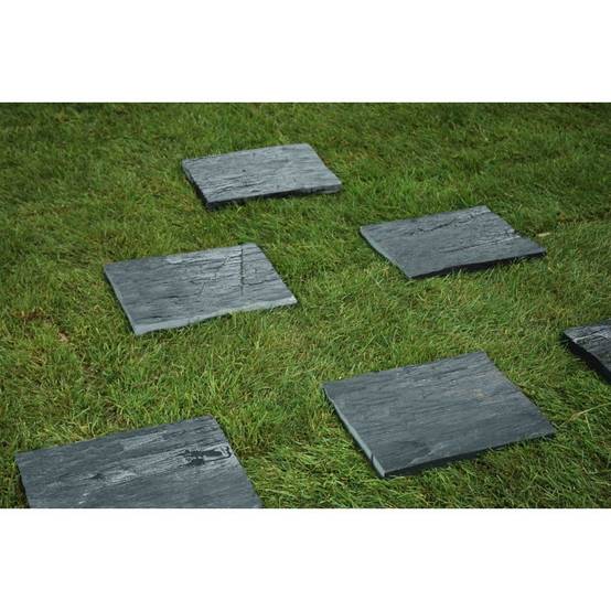 Jardinex - Pas japonais schiste ardoisier 40 x 30 cm - Noir (Lot de 1) - Jardinex - Imagen 4