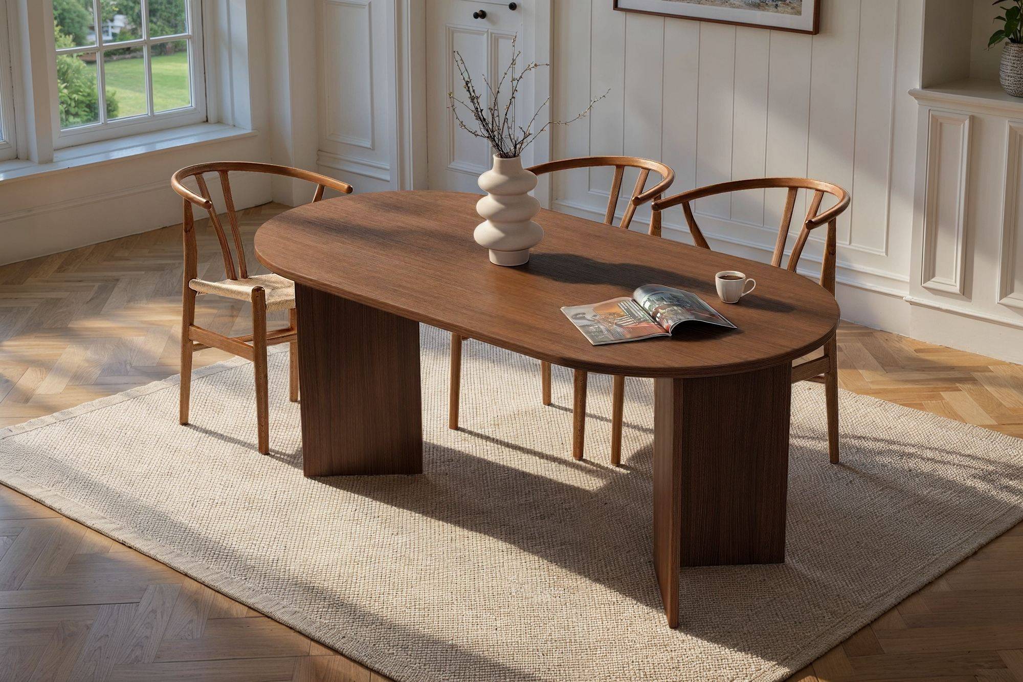 Hanah Home - Table à Manger En Bois "sablin" - 180 X 89 X 75 Cm - Noyer -hanah Home - Image 2