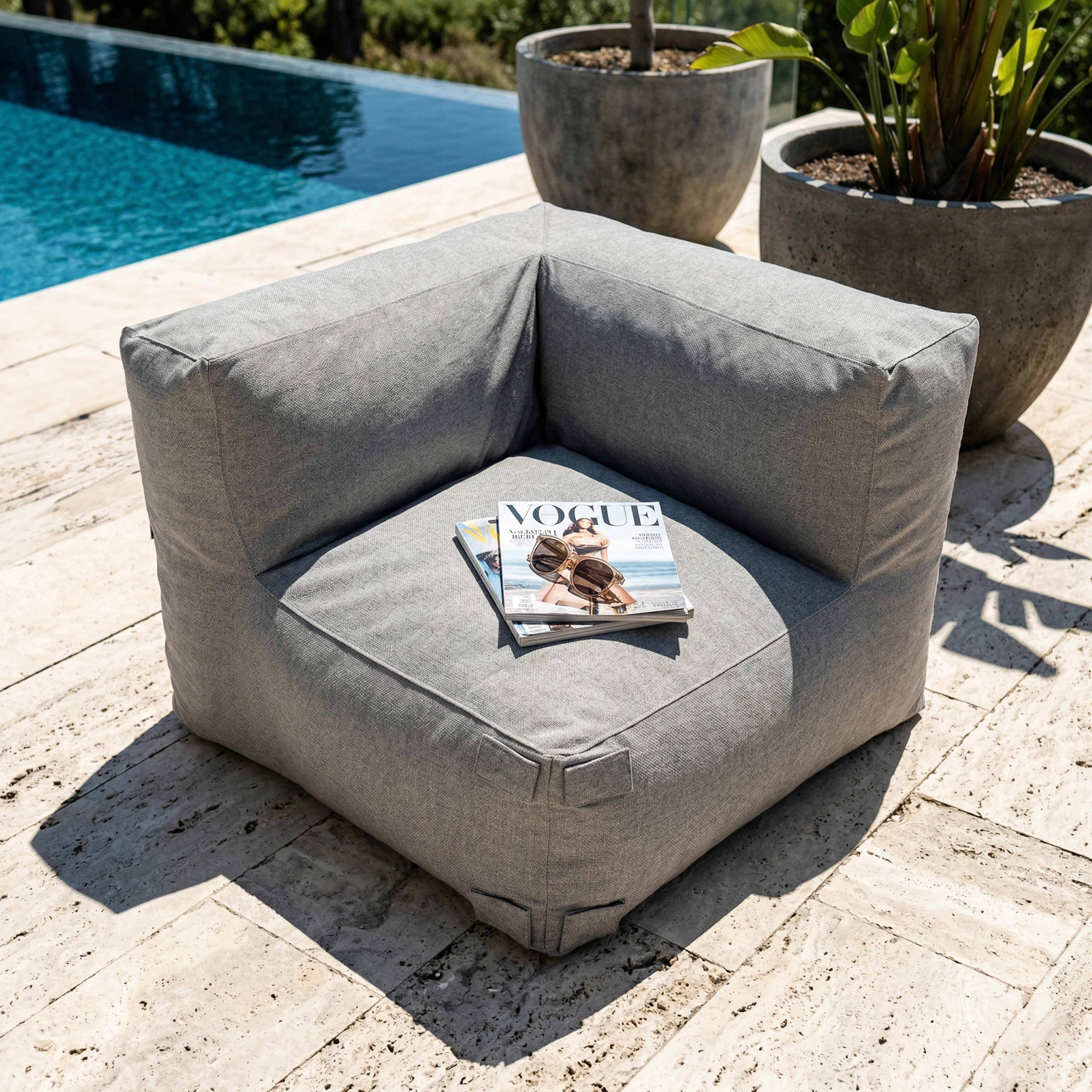 Oviala - Fauteuil d'angle pour canapé modulable gris Mixi - Oviala - Imagen 4