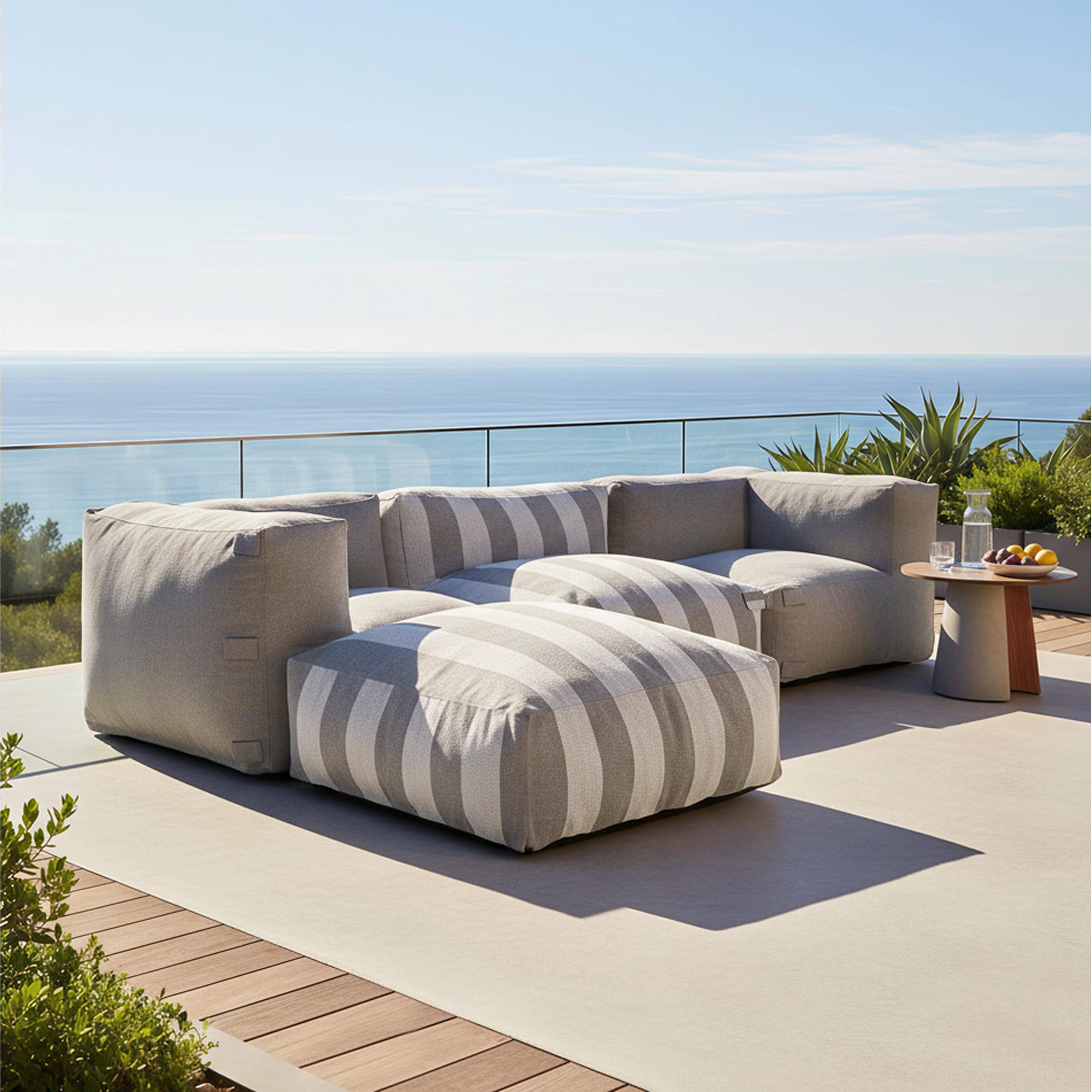 Oviala - Fauteuil d'angle pour canapé modulable gris Mixi - Oviala - Imagen 6