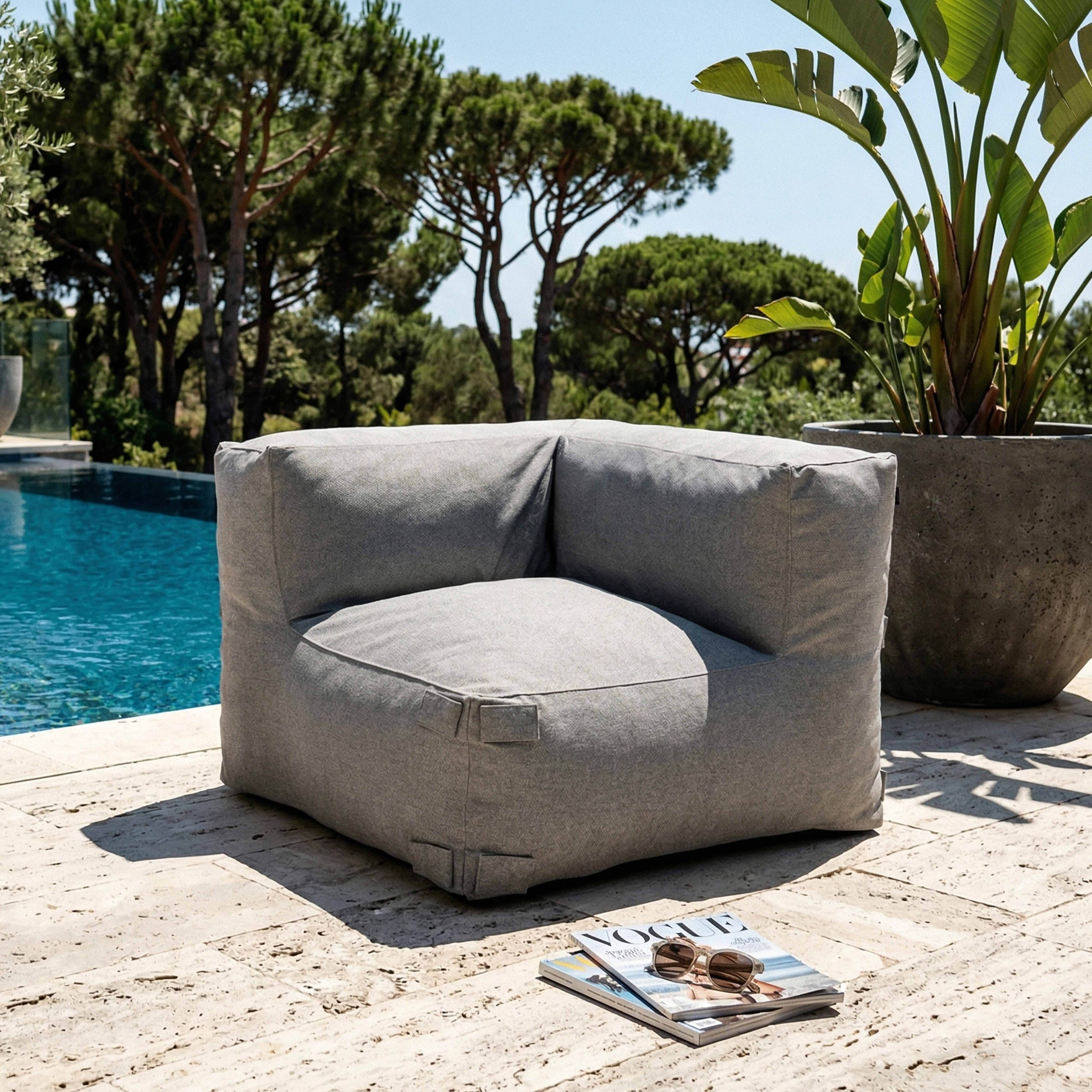 Oviala - Fauteuil d'angle pour canapé modulable gris Mixi - Oviala - Imagen 1