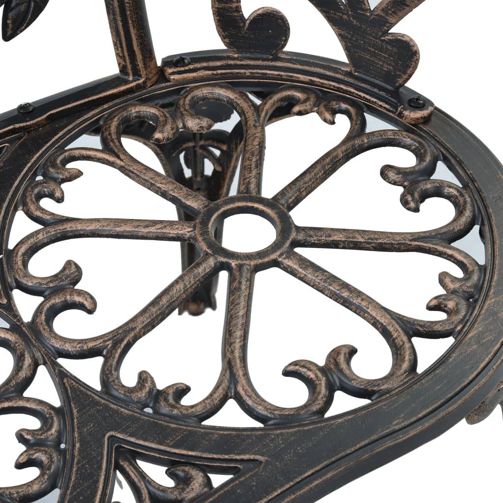 Helloshop26 - Banc de jardin meuble de patio d'extérieur terrasse de bistrot 100 cm bronze aluminium coulé - Imagen 6