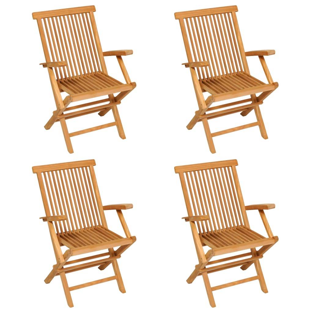 Salon de jardin meuble d'extérieur ensemble de mobilier 5 pièces bois de teck massif - Image 7