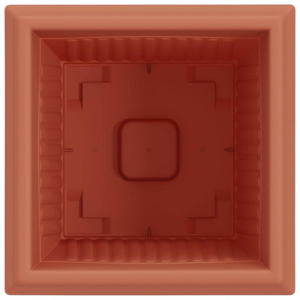 ComfortXL - Grand Lot 24 Bacs à Plantes Carrés Plastique Jardin 20x20x16 cm Rouge brique - ComfortXL Outdoor Living - Image 7