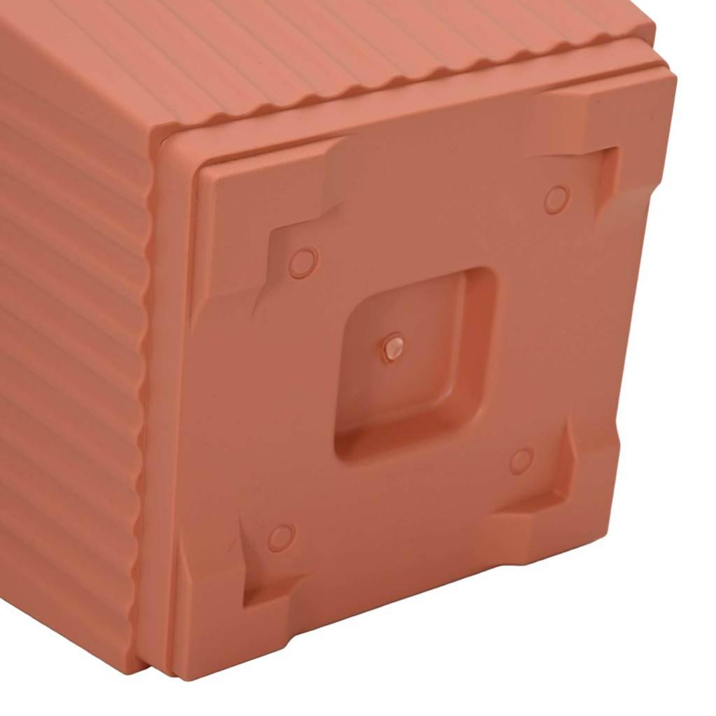 ComfortXL - Grand Lot 24 Bacs à Plantes Carrés Plastique Jardin 20x20x16 cm Rouge brique - ComfortXL Outdoor Living - Image 9