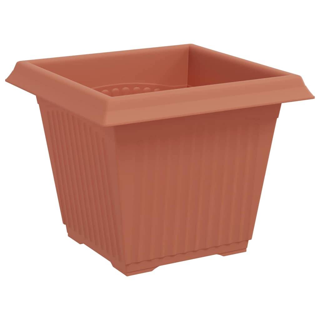 ComfortXL - Grand Lot 24 Bacs à Plantes Carrés Plastique Jardin 20x20x16 cm Rouge brique - ComfortXL Outdoor Living - Image 5