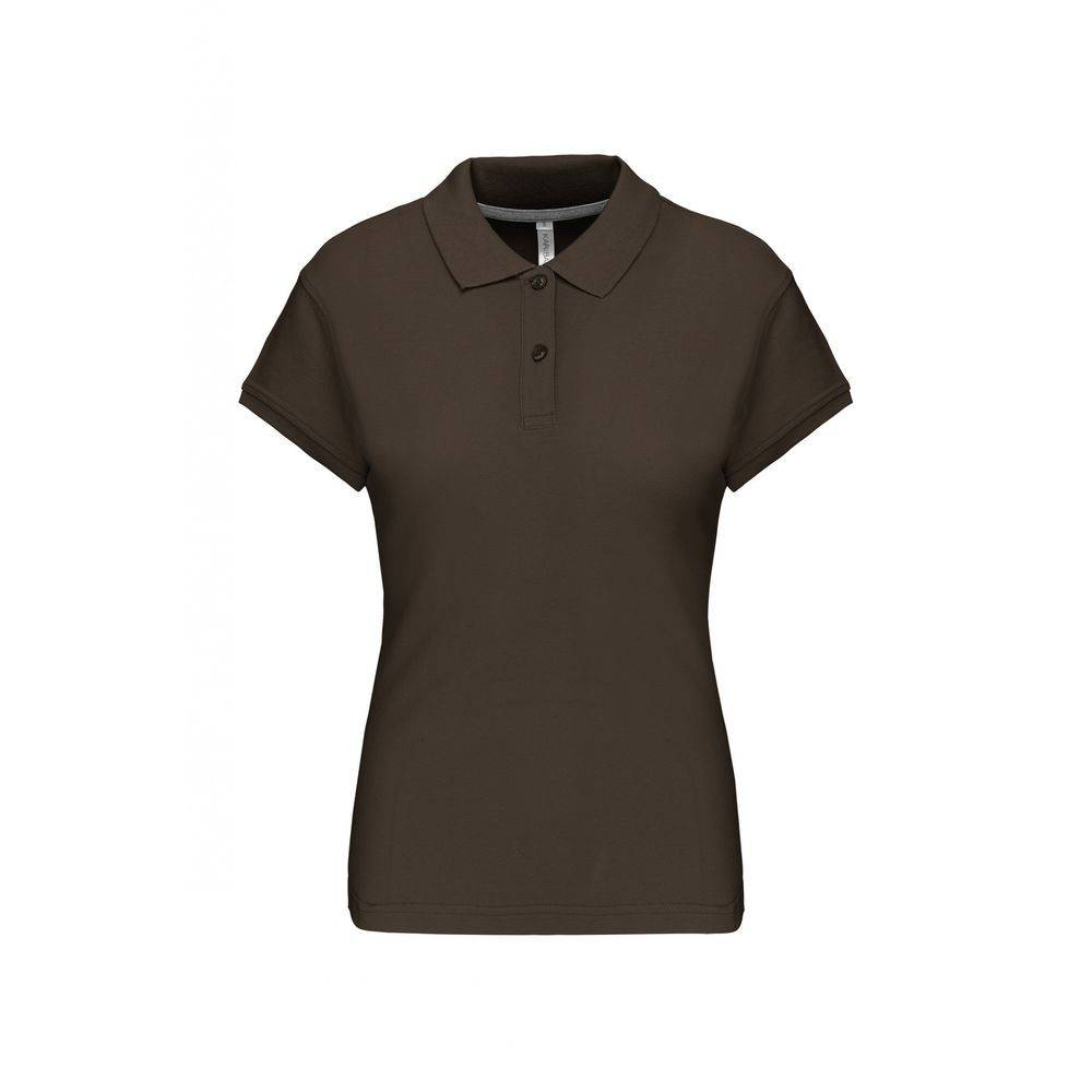 Polo de travail femme Kariban 100% coton Kaki Foncé L - Image 1