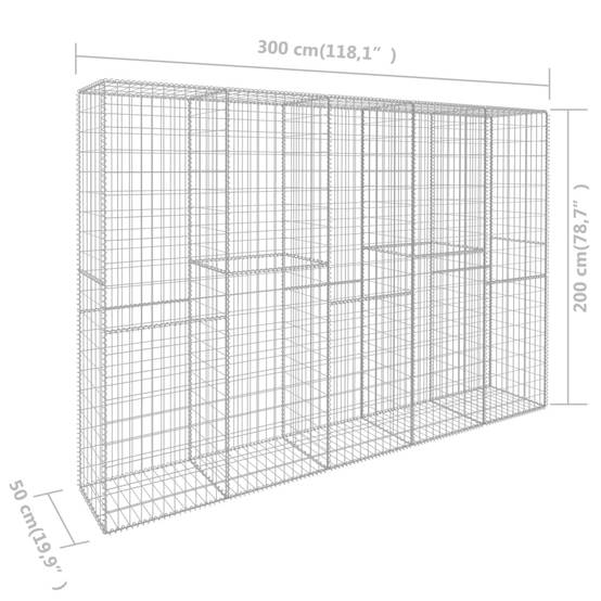 Mur en gabion acier galvanisé 300 x 50 x 200 cm - PANGIVO - Image 6