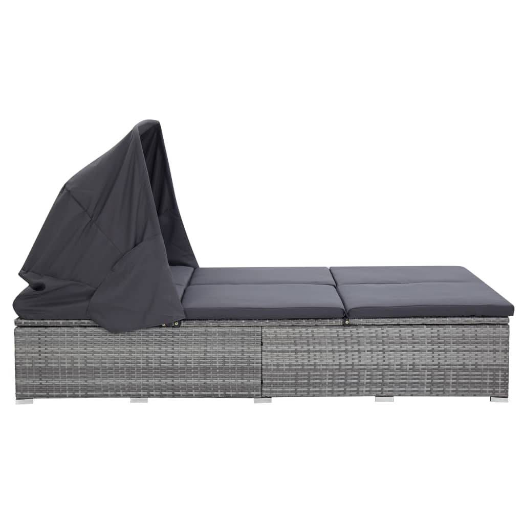 Prolenta Premium - Chaise longue pliante/transat Vrenja Gris 194 X 120,5 X 110 cm - P87209G - Image 3