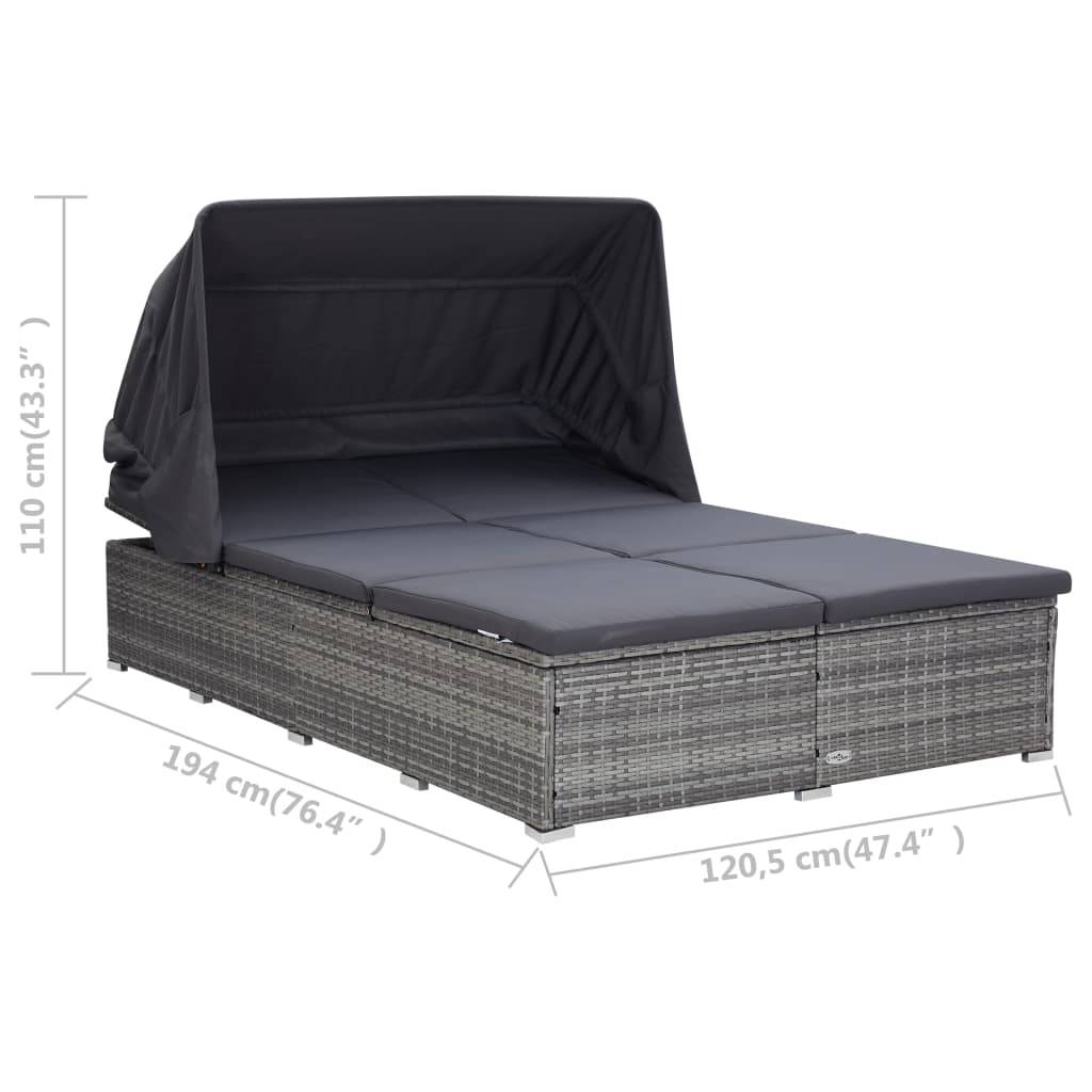 Prolenta Premium - Chaise longue pliante/transat  Vrenja Gris  194 X 120,5 X 110 cm  - P87209G - Image 8