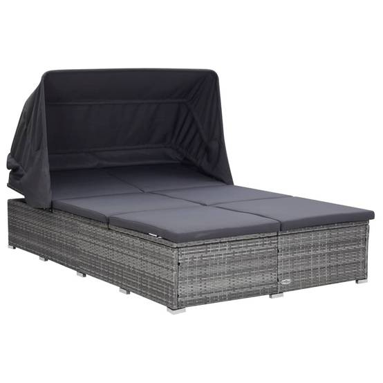 Prolenta Premium - Chaise longue pliante/transat Vrenja Gris 194 X 120,5 X 110 cm - P87209G - Image 1