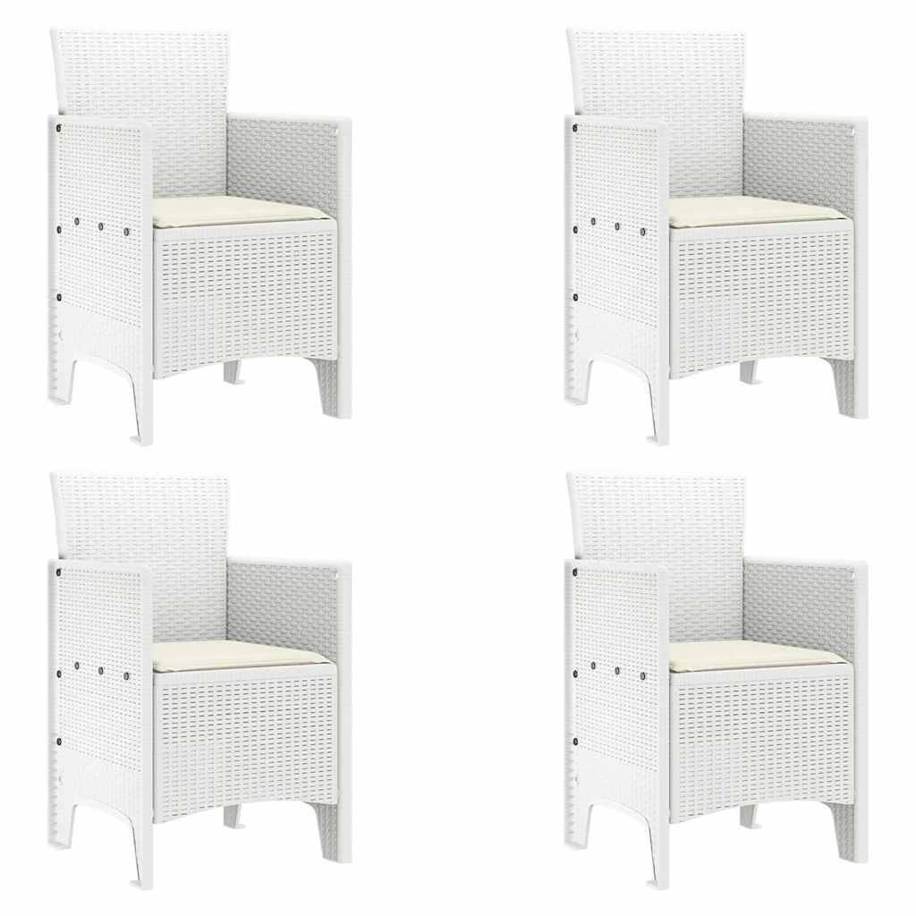 Lot De 4 Chaises De Jardin - Fauteuils De Jardin Blanc 53 x 49 x 85 cm PP - Image 1