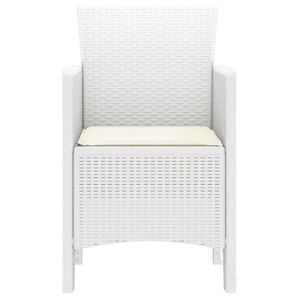 Lot De 4 Chaises De Jardin - Fauteuils De Jardin Blanc 53 x 49 x 85 cm PP - Image 6