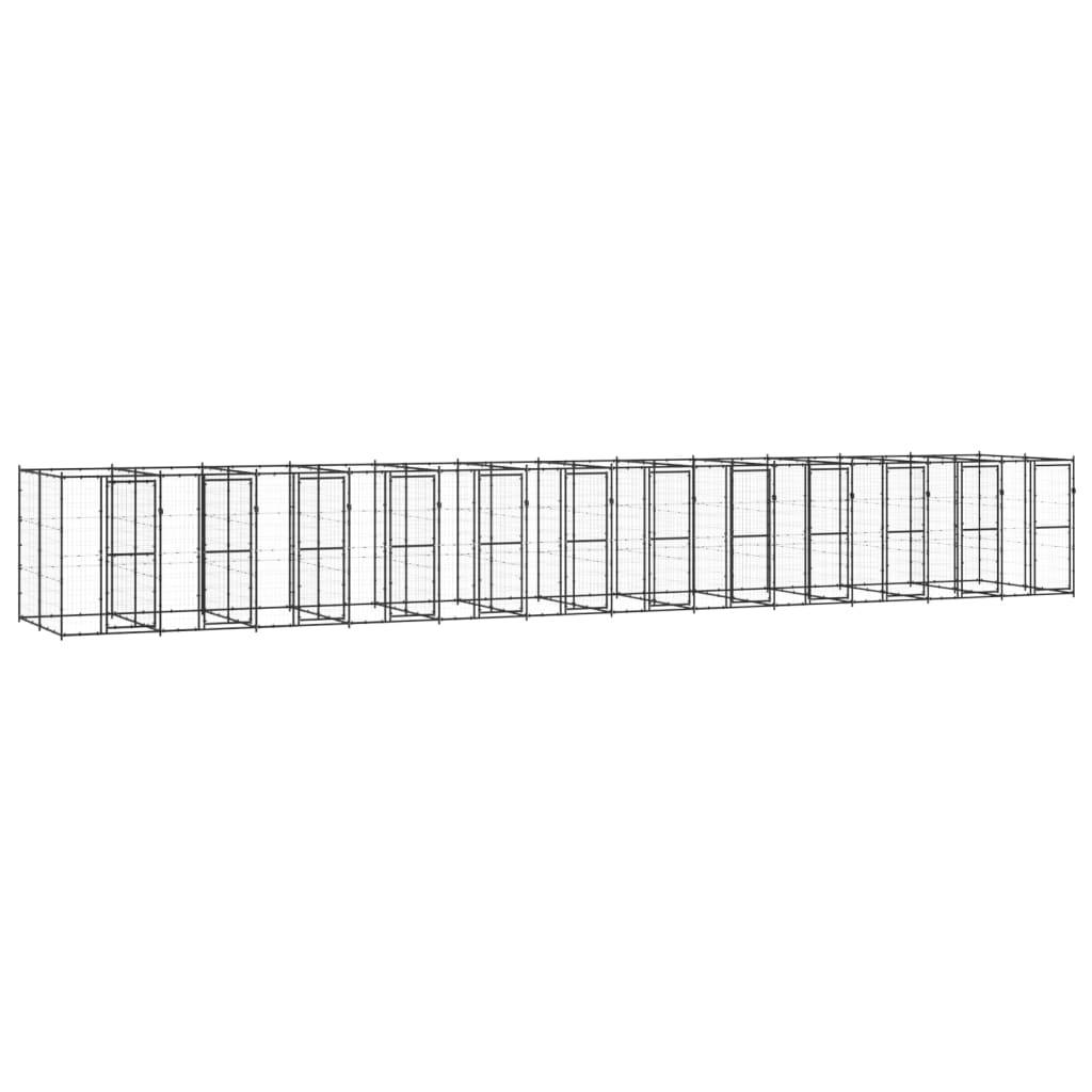 Vidaxl - Chenil d'extérieur pour chiens Acier 29,04 m² vidaXL 3082270 - Imagen 1
