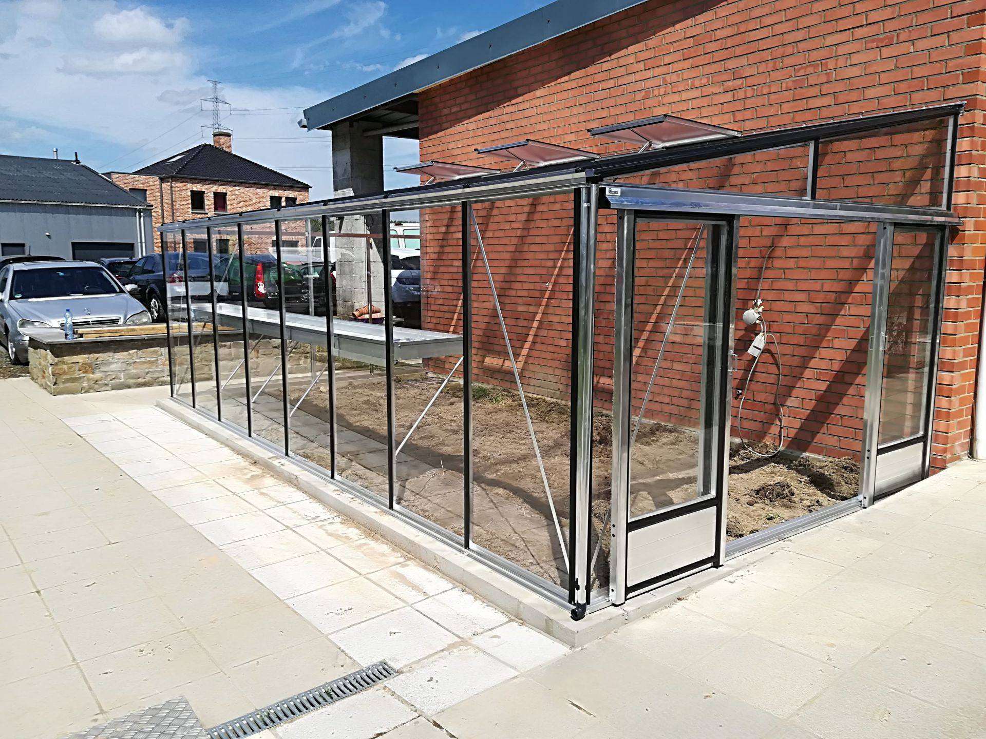 15m²  -  Serre en verre 4 mm securit  - Euro Murale serre adossée - Alu - 15m² - ALUMINIUM - L'atelier Des Serres - Imagen 1