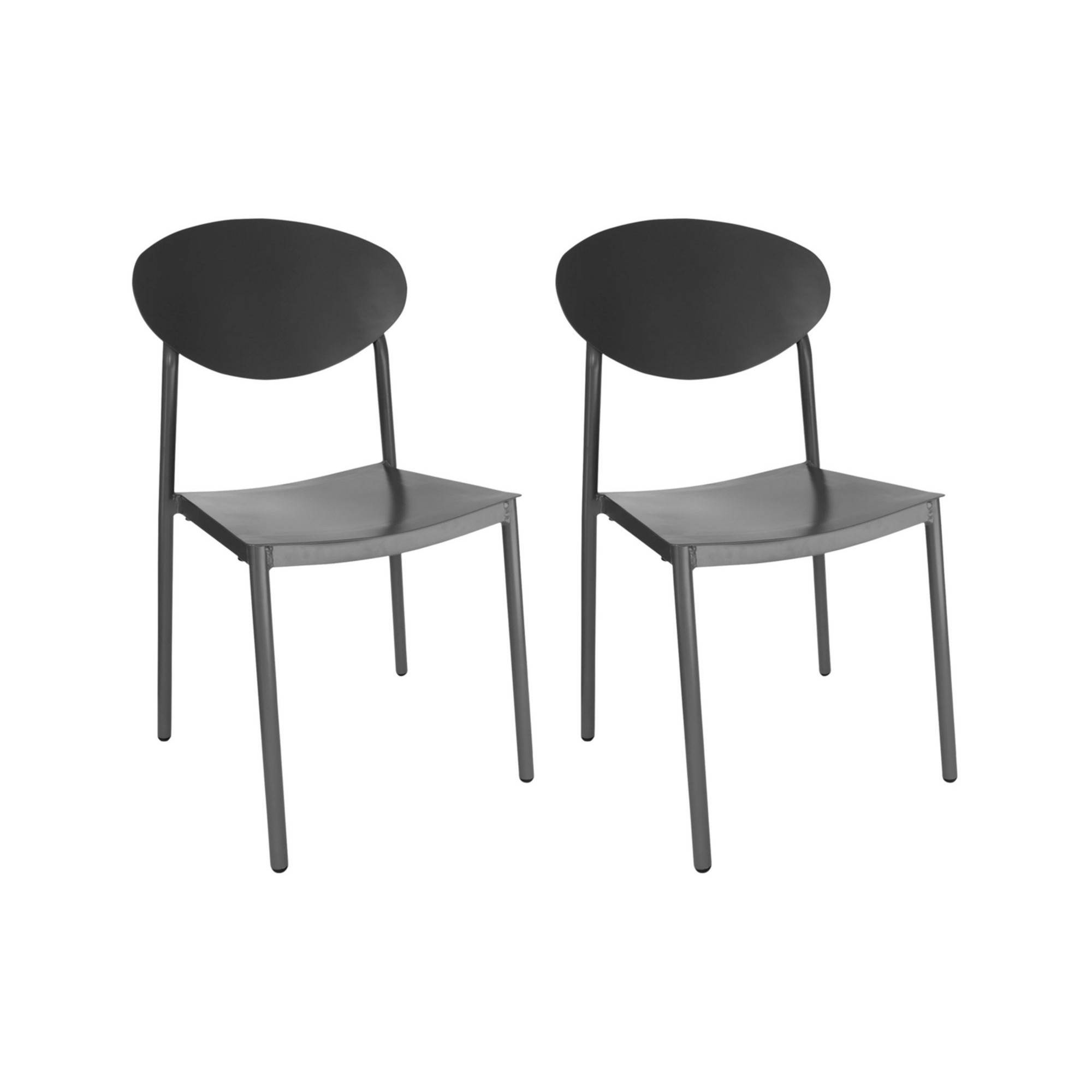 Autre - Chaise de jardin japandi empilable en aluminium (lot de 2) - COQUELICOT - Imagen 1
