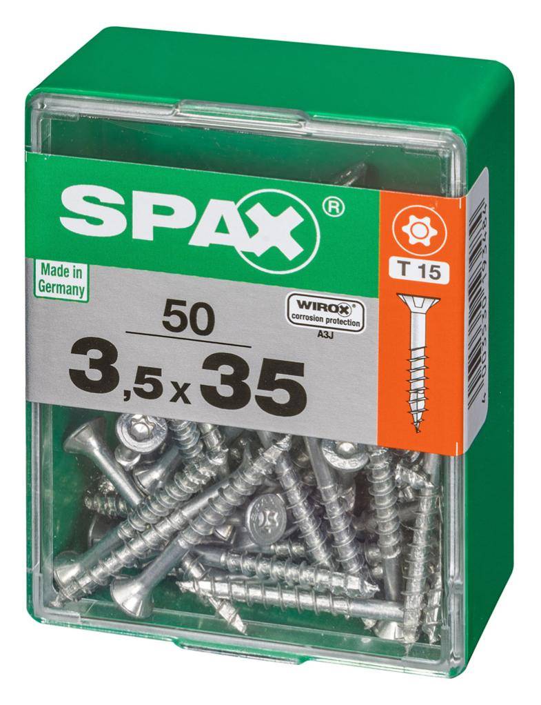 Spax - Lot de 50 vis acier tête autofraisée plate SPAX, Diam.3.5 mm x L.35 mm - Image 4