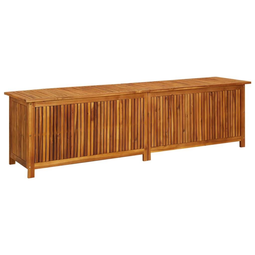 Helloshop26 - Coffre boîte meuble de jardin rangement 200 x 50 x 58 cm bois d'acacia solide - Imagen 1