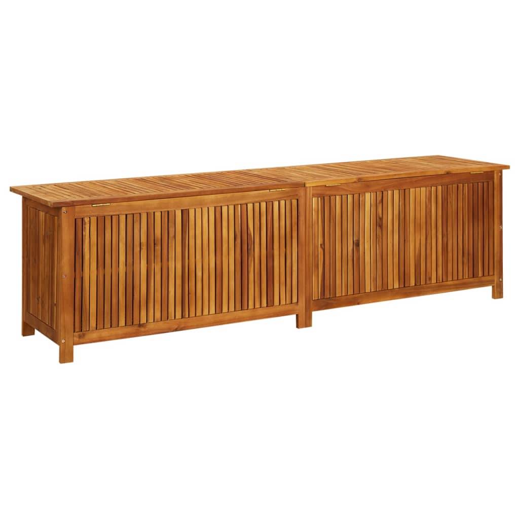 Helloshop26 - Coffre boîte meuble de jardin rangement 200 x 50 x 58 cm bois d'acacia solide - Imagen 4
