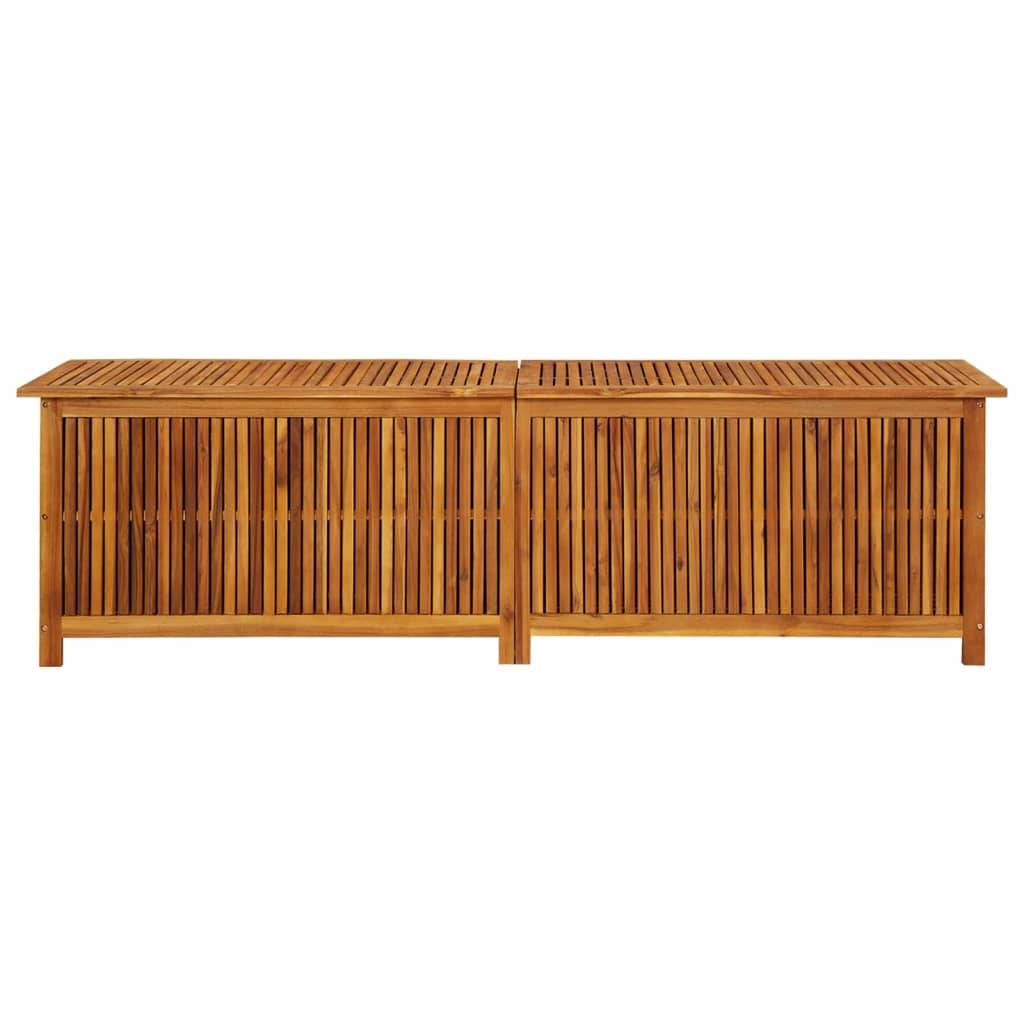 Helloshop26 - Coffre boîte meuble de jardin rangement 200 x 50 x 58 cm bois d'acacia solide - Imagen 2
