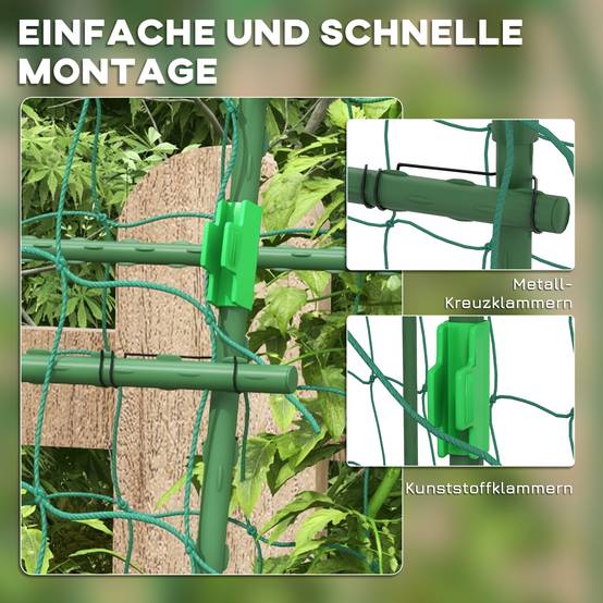 Treillage pour plantes grimpantes, acier, vert, 144 x 167 x 206 cm - PANGIVO - Image 5