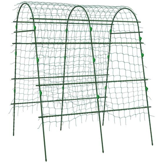 Treillage pour plantes grimpantes, acier, vert, 144 x 167 x 206 cm - PANGIVO - Image 1