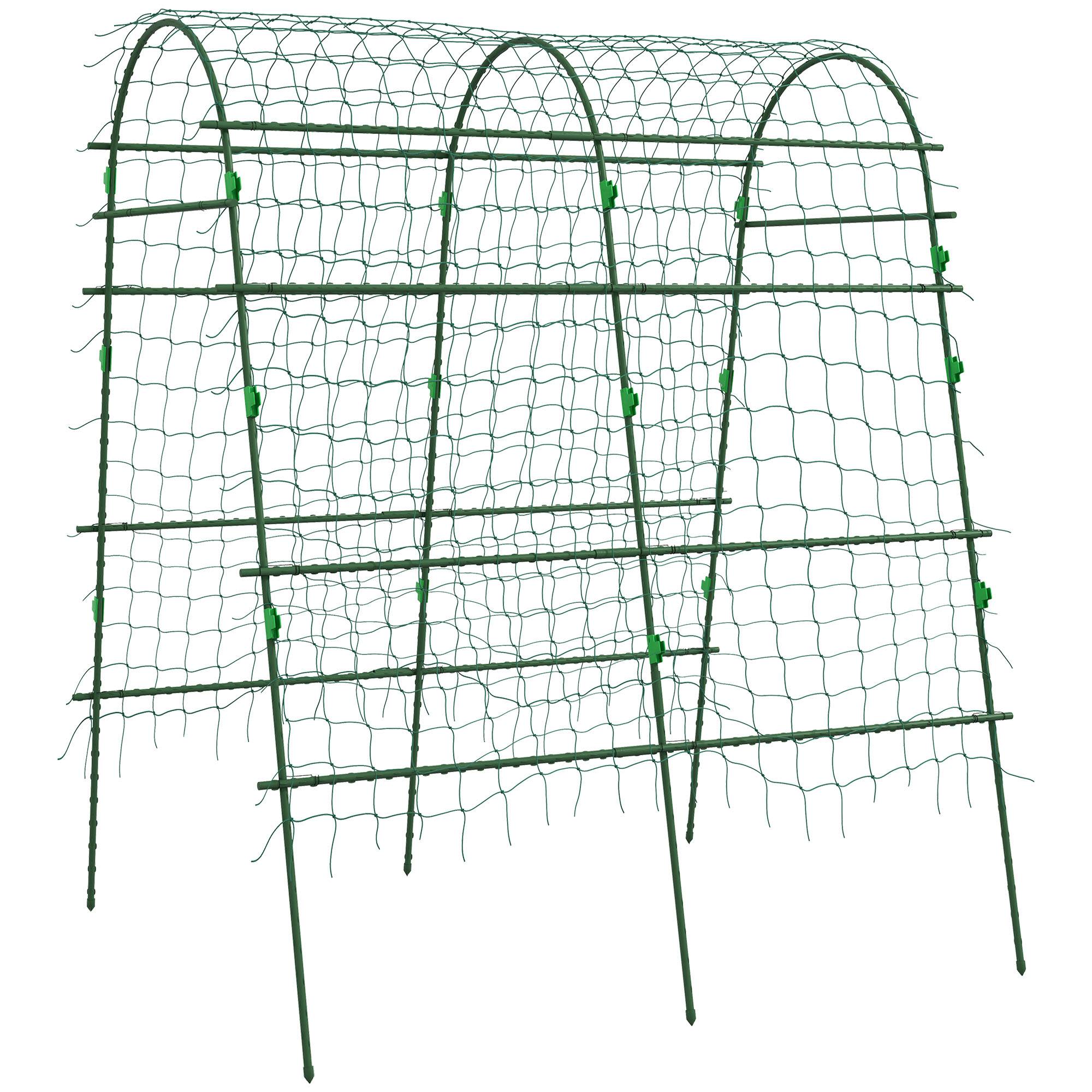 Treillage pour plantes grimpantes, acier, vert, 144 x 167 x 206 cm - PANGIVO - Image 1
