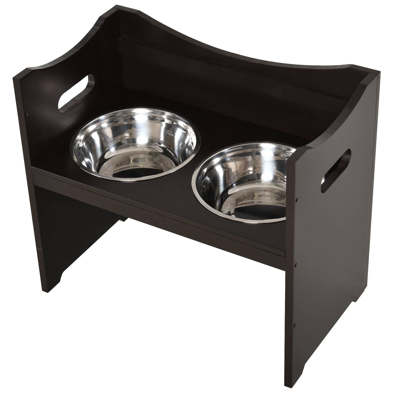 ComfortXL - Porte-Gamelles Chien Réglable Bois MDF 2 Bols Inox Ergonomique 54cm Marron - ComfortXL Pet Living - Image 7