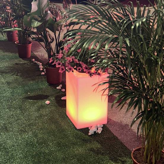 Tabouret Solaire Rechargeable Blanc Stool De Parking Lumineux - Image 1
