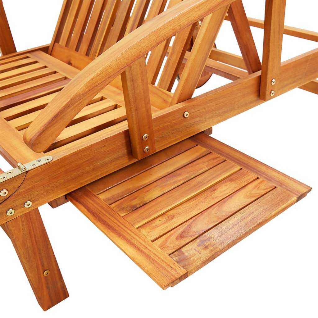 Helloshop26 - Lot de 2 transats chaise longue bain de soleil lit de jardin terrasse meuble d'extérieur avec coussins bois d'acacia solide - Imagen 7
