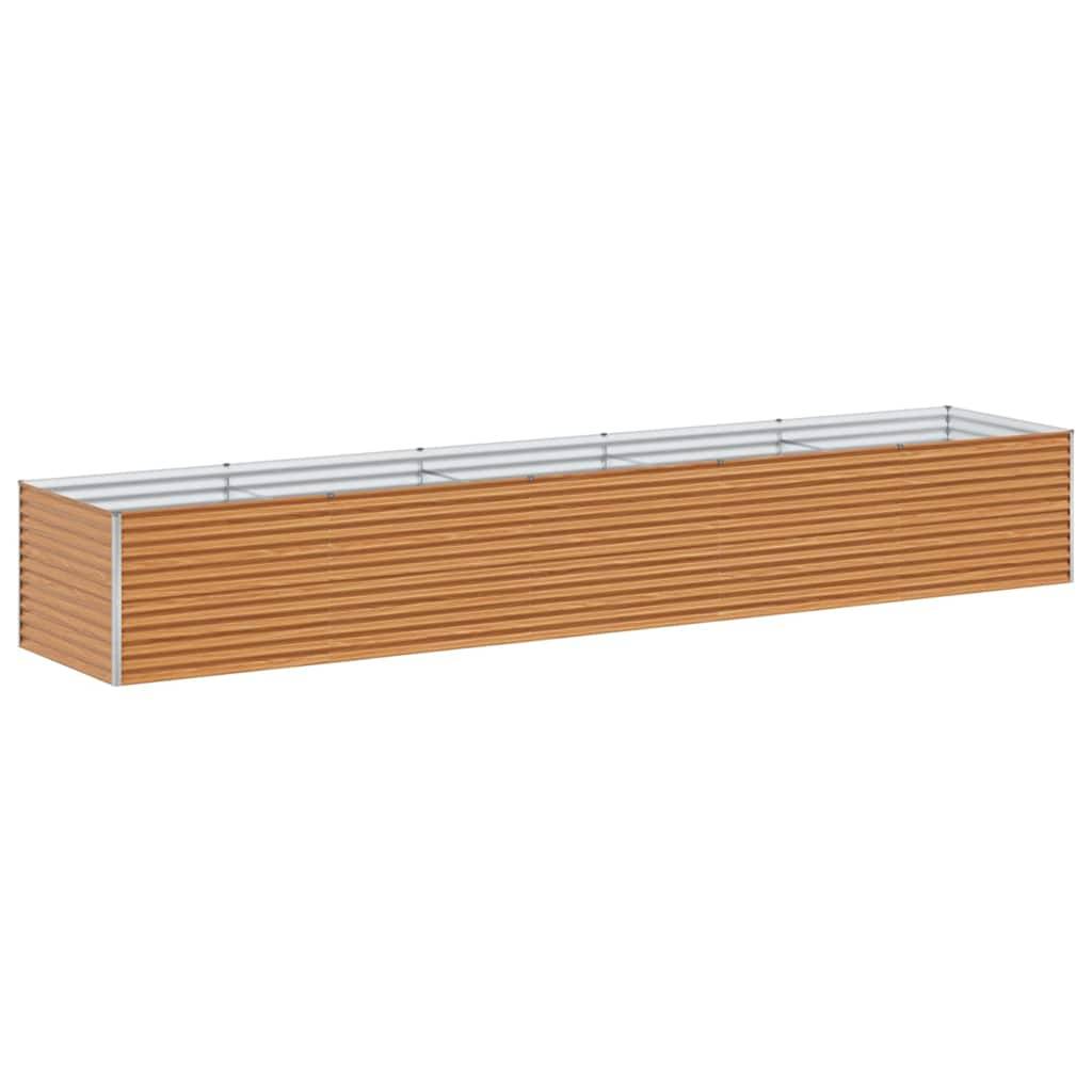 Helloshop26 - Jardinière surélevée 485 x 100 x 68 cm design industriel extérieur résistance intempéries en acier galvanisé marron clair - Image 1