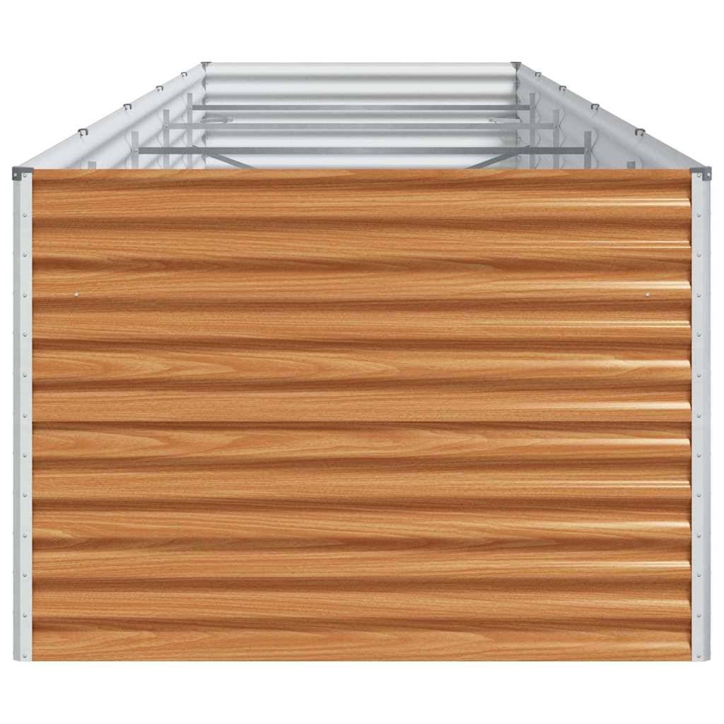 Helloshop26 - Jardinière surélevée 485 x 100 x 68 cm design industriel extérieur résistance intempéries en acier galvanisé marron clair - Image 3