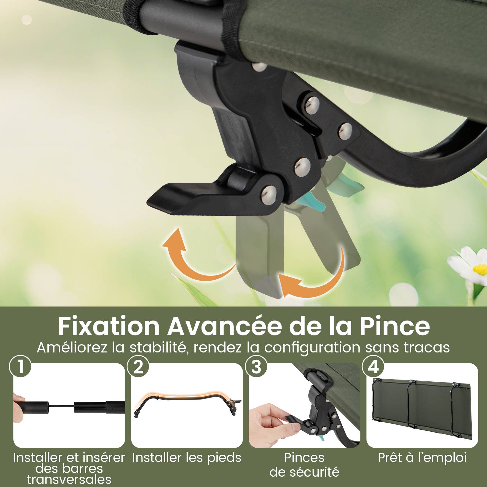 VBVARV Lits Caping Pliants Adultes, Lit Pliant avec atelas, Lit Caping, Lit Cap, Lit