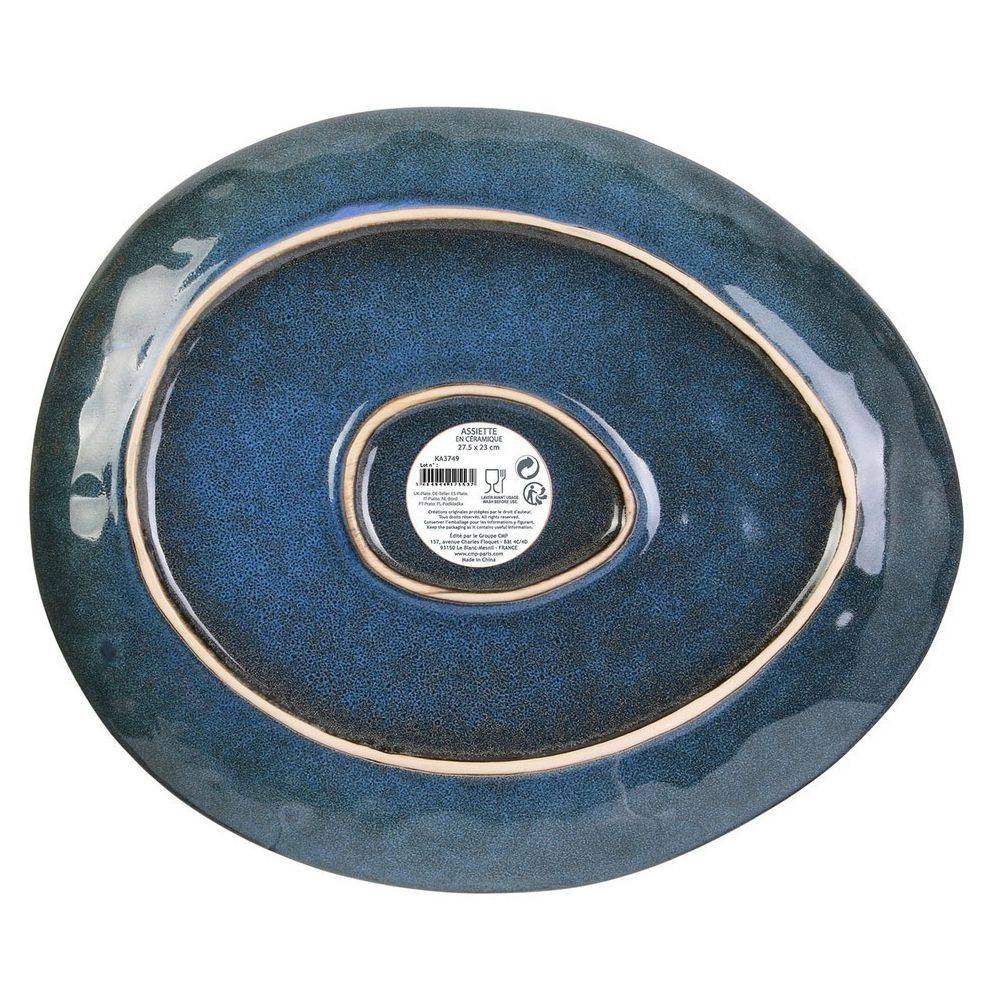 The Home Deco Factory - Assiette en grès bleu Au grès du temps (Lot de 6) 27,5 cm - Imagen 4