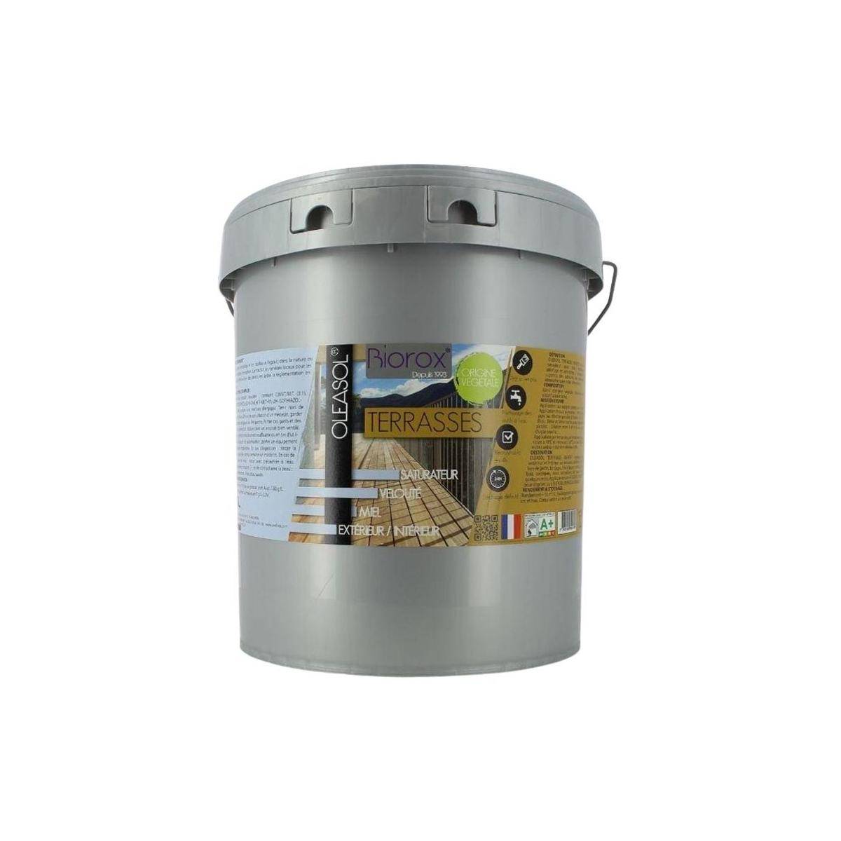 Biorox - Saturateur pour bois extérieurs origine végétale 2 en 1 terrasses Oleasol 15 litres