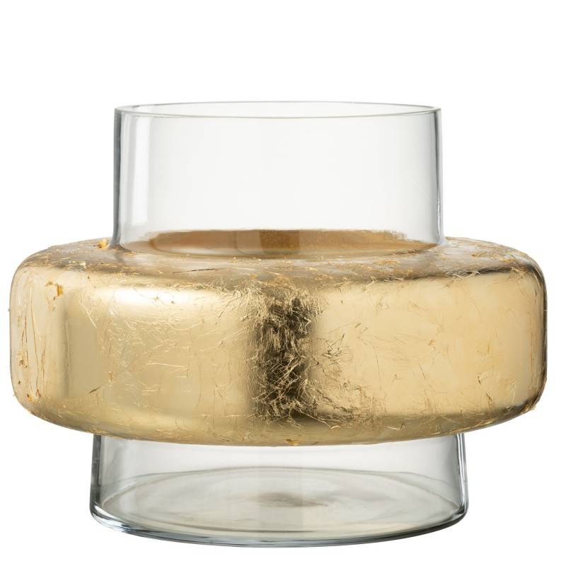 J-Line - Vase avec bague en verre transparent 33x33x26 cm - J-Line - Image 1